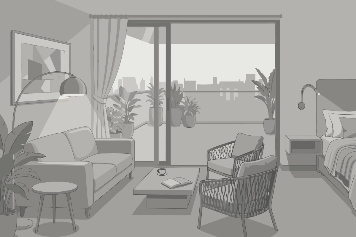 Two-Bedroom Penthouse with Garden View